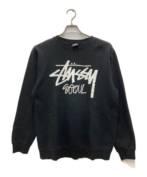 stussy（ステューシー）stussy (ステューシー) クルーネックスウェット ブラック サイズ:Mの古着・服飾アイテム