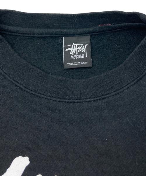 stussy（ステューシー）stussy (ステューシー) クルーネックスウェット ブラック サイズ:Mの古着・服飾アイテム