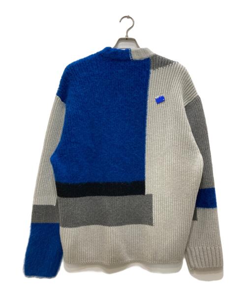 ZARA（ザラ）ZARA (ザラ) ADER error (アーダーエラー) クルーネックニット ブルー×グレー サイズ:SMの古着・服飾アイテム