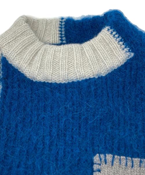 ZARA（ザラ）ZARA (ザラ) ADER error (アーダーエラー) クルーネックニット ブルー×グレー サイズ:SMの古着・服飾アイテム