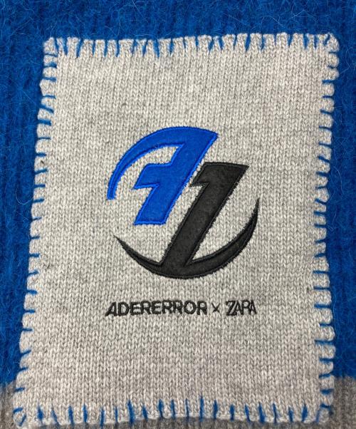 ZARA（ザラ）ZARA (ザラ) ADER error (アーダーエラー) クルーネックニット ブルー×グレー サイズ:SMの古着・服飾アイテム