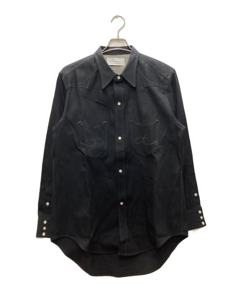 Azuma（アズマ）Azuma (アズマ) 8oz WESTERN DENIM SHIRT/8オンス ウエスタン デニム シャツ ブラック サイズ:2の古着・服飾アイテム