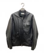LITHIUM HOMMEリチウムオム・ファム）の古着「LEATHER SINGLE RIDERS JACKET/レザー シングル ライダース ジャケット」｜ブラック