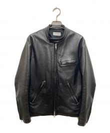 LITHIUM HOMME（リチウムオム・ファム）の古着「LEATHER SINGLE RIDERS JACKET/レザー シングル ライダース ジャケット」｜ブラック