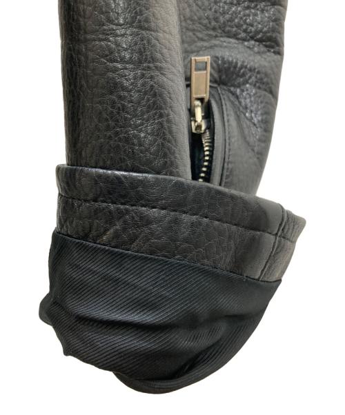 LITHIUM HOMME（リチウムオム・ファム）LITHIUM HOMME (リチウムオム・ファム) LEATHER SINGLE RIDERS JACKET/レザー シングル ライダース ジャケット ブラック サイズ:46の古着・服飾アイテム