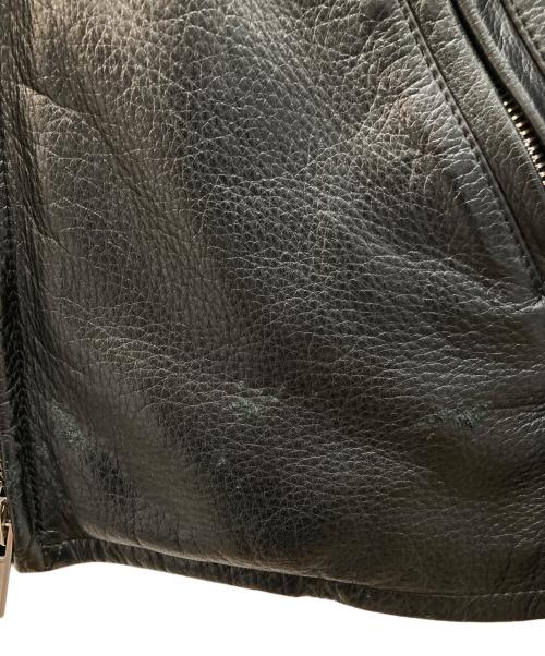 LITHIUM HOMME（リチウムオム・ファム）LITHIUM HOMME (リチウムオム・ファム) LEATHER SINGLE RIDERS JACKET/レザー シングル ライダース ジャケット ブラック サイズ:46の古着・服飾アイテム