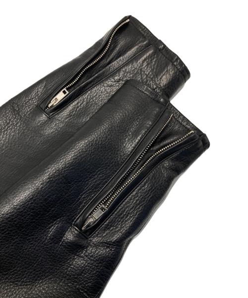LITHIUM HOMME（リチウムオム・ファム）LITHIUM HOMME (リチウムオム・ファム) LEATHER SINGLE RIDERS JACKET/レザー シングル ライダース ジャケット ブラック サイズ:46の古着・服飾アイテム