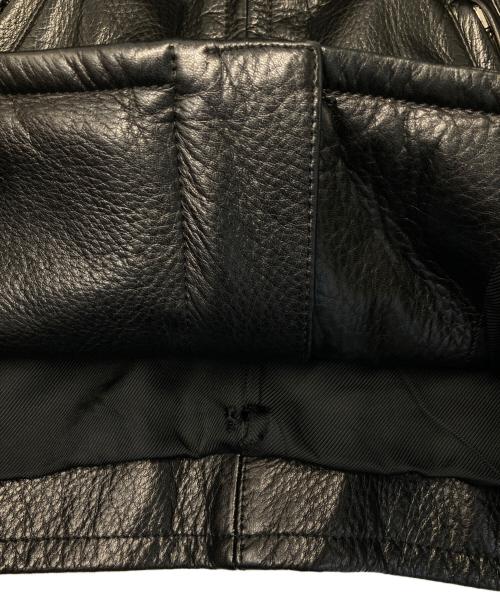 LITHIUM HOMME（リチウムオム・ファム）LITHIUM HOMME (リチウムオム・ファム) LEATHER SINGLE RIDERS JACKET/レザー シングル ライダース ジャケット ブラック サイズ:46の古着・服飾アイテム