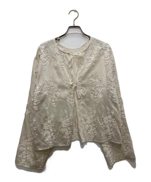 BEAUTY&YOUTH（ビューティーアンドユース）BEAUTY&YOUTH (ビューティーアンドユース) セルロースナイロン エンブロイダリー シャツ -2WAY アイボリー サイズ:不明の古着・服飾アイテム