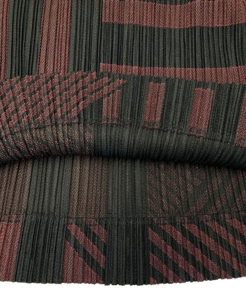 PLEATS PLEASE（プリーツプリーズ）PLEATS PLEASE (プリーツプリーズ) ノースリーブプリーツワンピース パープル×ブラック サイズ:2の古着・服飾アイテム