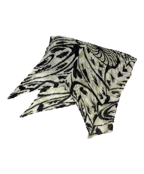 PLEATS PLEASE（プリーツプリーズ）PLEATS PLEASE (プリーツプリーズ) プリーツストール ホワイト×ブラックの古着・服飾アイテム