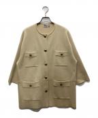 Traditional Weatherwearトラディショナルウェザーウェア）の古着「RIB NO COLLAR MILITARY JACKET/リブ ノーカラー ミリタリー ジャケット」｜ベージュ