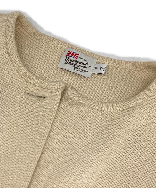 Traditional Weatherwear（トラディショナルウェザーウェア）Traditional Weatherwear (トラディショナルウェザーウェア) RIB NO COLLAR MILITARY JACKET/リブ ノーカラー ミリタリー ジャケット ベージュ サイズ:Sの古着・服飾アイテム