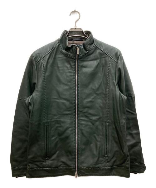 MEN'S BIGI（メンズビギ）MEN'S BIGI (メンズビギ) ラムレザークロームタンニングジャケット グリーン サイズ:04の古着・服飾アイテム