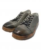 Whoop-de-dooフープディドゥ）の古着「ヌメ革巻き レザースニーカー」｜グレー