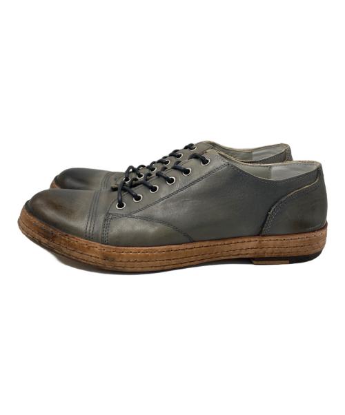 Whoop-de-doo（フープディドゥ）Whoop-de-doo (フープディドゥ) ヌメ革巻き レザースニーカー グレー サイズ:44の古着・服飾アイテム