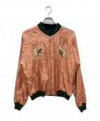 東洋エンタープライズトウヨウエンタープライズ）の古着「「鷹×Japan Map」スカジャン」｜ブラック×ピンク