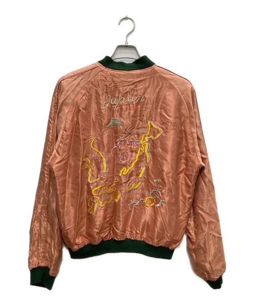 東洋エンタープライズ（トウヨウエンタープライズ）東洋エンタープライズ (トウヨウエンタープライズ) 「鷹×Japan Map」スカジャン ブラック×ピンク サイズ:Lの古着・服飾アイテム