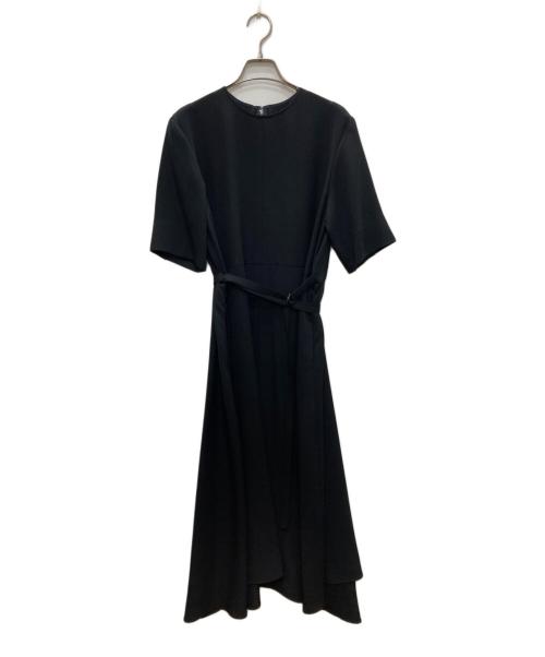23区（ニジュウサンク）23区 (ニジュウサンク) キューティクルストレッチツイル イレギュラーヘム ワンピース ブラック サイズ:38の古着・服飾アイテム