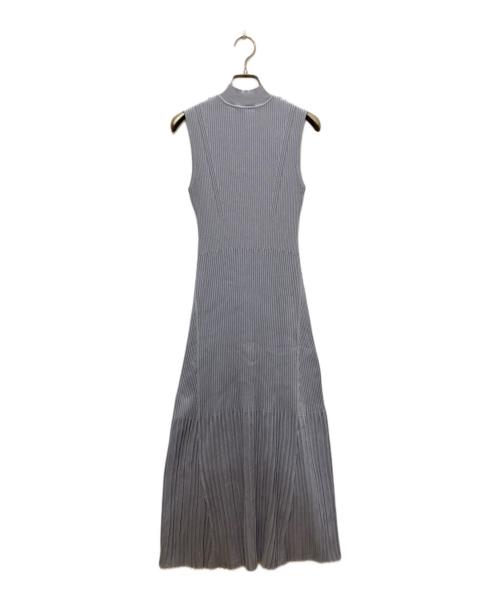 anuans（アニュアンス）anuans (アニュアンス) セミマーメイドリブニットワンピース ブルー サイズ:Fの古着・服飾アイテム