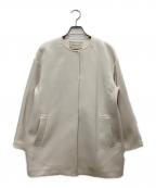 UNITED ARROWS TOKYOユナイテッドアローズトウキョウ）の古着「P/R ツイル ノーカラー ミドルコート」｜ホワイト