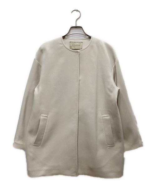 UNITED ARROWS TOKYO（ユナイテッドアローズトウキョウ）UNITED ARROWS TOKYO (ユナイテッドアローズトウキョウ) P/R ツイル ノーカラー ミドルコート ホワイト サイズ:36の古着・服飾アイテム