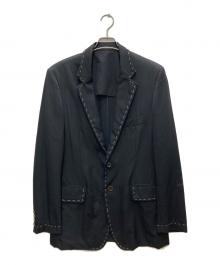 Y's for men（ワイズフォーメン）の古着「ステッチテーラードジャケット」｜ブラック