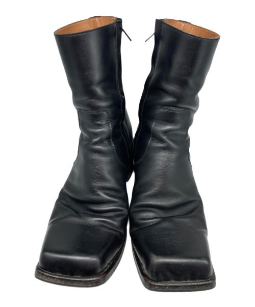 JOHN LAWRENCE SULLIVAN（ジョン ローレンス サリバン）JOHN LAWRENCE SULLIVAN (ジョン ローレンス サリバン) スクエアトゥサイドジップヒールブーツ ブラック サイズ:9の古着・服飾アイテム