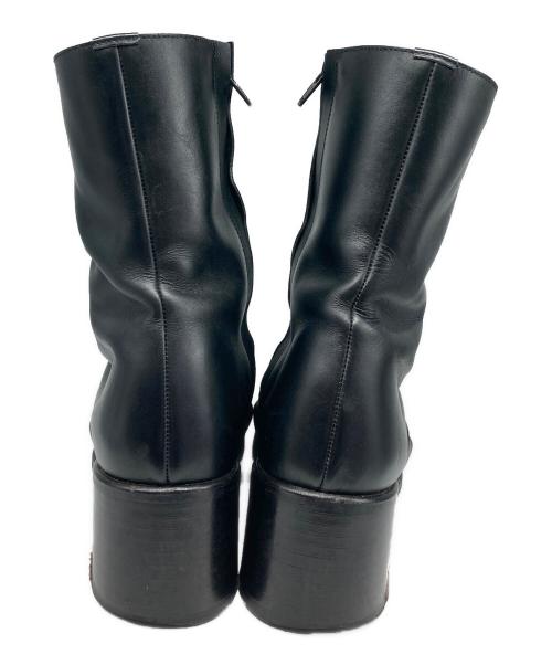 JOHN LAWRENCE SULLIVAN（ジョン ローレンス サリバン）JOHN LAWRENCE SULLIVAN (ジョン ローレンス サリバン) スクエアトゥサイドジップヒールブーツ ブラック サイズ:9の古着・服飾アイテム