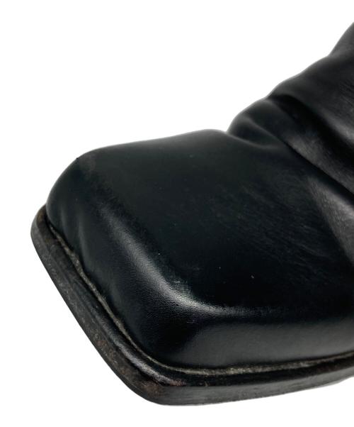 JOHN LAWRENCE SULLIVAN（ジョン ローレンス サリバン）JOHN LAWRENCE SULLIVAN (ジョン ローレンス サリバン) スクエアトゥサイドジップヒールブーツ ブラック サイズ:9の古着・服飾アイテム