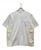 sacaiサカイ）の古着「Taslan Nylon x Cotton Jersey T-Shirt/タスランナイロン×コットンジャージＴシャツ」｜ホワイト×アイボリー