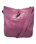 LONGCHAMPロンシャン）の古着「レザーショルダーバッグ」｜パープル