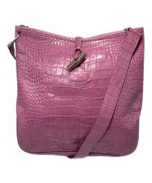 LONGCHAMP（ロンシャン）の古着「レザーショルダーバッグ」｜パープル