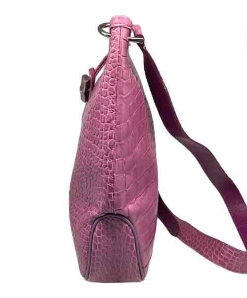 LONGCHAMP（ロンシャン）LONGCHAMP (ロンシャン) レザーショルダーバッグ パープルの古着・服飾アイテム
