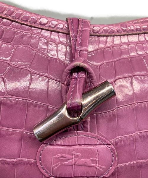 LONGCHAMP（ロンシャン）LONGCHAMP (ロンシャン) レザーショルダーバッグ パープルの古着・服飾アイテム