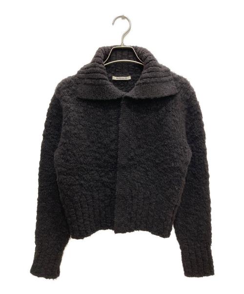 AURALEE（オーラリー）AURALEE (オーラリー) WOOL SLUB KNIT SHORT CARDIGAN/ウール スラブ ニット ショート カーディガン ブラウン サイズ:1の古着・服飾アイテム