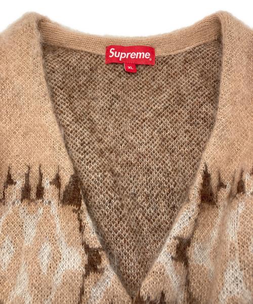 SUPREME（シュプリーム）Supreme (シュプリーム) Abstract Stripe Cardigan ベージュ サイズ:XLの古着・服飾アイテム