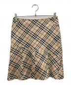 BURBERRY BLUE LABELバーバリーロンドンブルーレーベル）の古着「ノヴァチェックミニスカート」｜ベージュ
