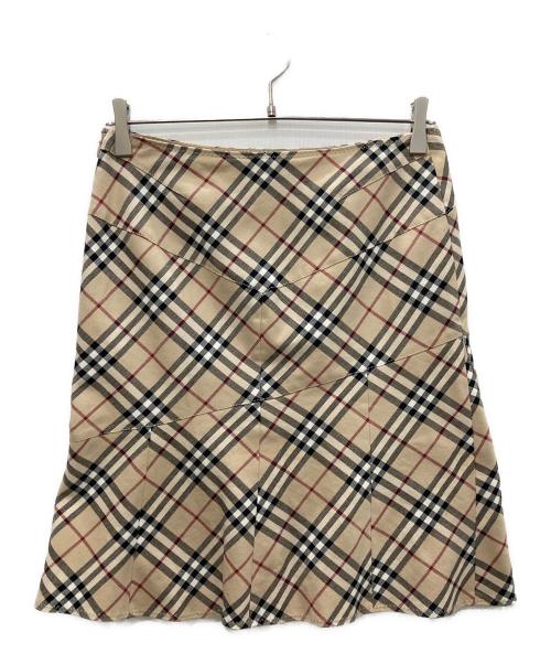 BURBERRY BLUE LABEL（バーバリーロンドンブルーレーベル）BURBERRY BLUE LABEL (バーバリーロンドンブルーレーベル) ノヴァチェックミニスカート ベージュ サイズ:38の古着・服飾アイテム