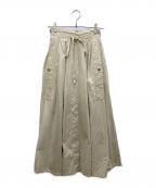 CLANEクラネ）の古着「2WAY MILITARY VOLUME SKIRT/2ウェイ ミリタリー ボリューム スカート」｜ベージュ