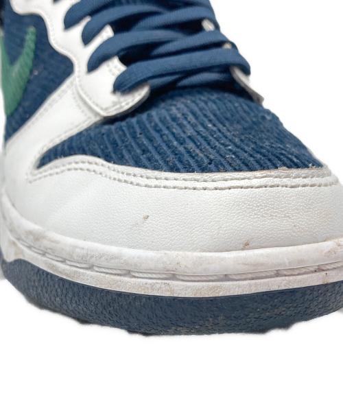 NIKE（ナイキ）NIKE (ナイキ) DUNK HI PRM EMB/ナイキ ダンク ハイ プレミアム エンベデッド ネイビー×ホワイト サイズ:CM27.5/US9.5/UK8.5/EUR43/BR41/CN275(2.5)の古着・服飾アイテム