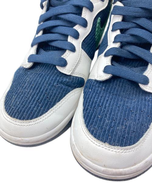 NIKE（ナイキ）NIKE (ナイキ) DUNK HI PRM EMB/ナイキ ダンク ハイ プレミアム エンベデッド ネイビー×ホワイト サイズ:CM27.5/US9.5/UK8.5/EUR43/BR41/CN275(2.5)の古着・服飾アイテム