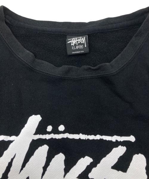 stussy（ステューシー）stussy (ステューシー) プリントスウェット ブラック サイズ:XLARGEの古着・服飾アイテム
