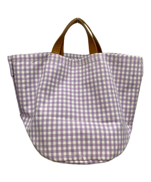 LUDLOW（ラドロー）LUDLOW (ラドロー) ギンガムチェックトートバッグ パープル 未使用品の古着・服飾アイテム