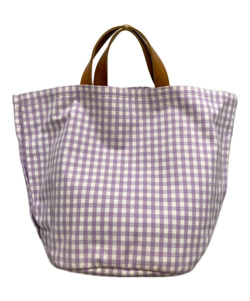 LUDLOW（ラドロー）LUDLOW (ラドロー) ギンガムチェックトートバッグ パープル 未使用品の古着・服飾アイテム