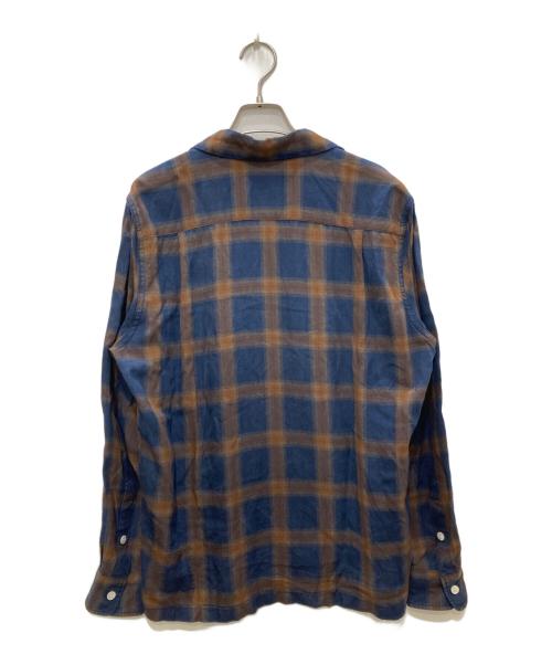 WACKO MARIA（ワコマリア）WACKO MARIA (ワコマリア) オープンカラーチェックシャツ ネイビー×ブラウン サイズ:Ⅿの古着・服飾アイテム