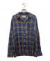 WACKO MARIA（ワコマリア）の古着「オープンカラーチェックシャツ」｜ネイビー×ブラウン