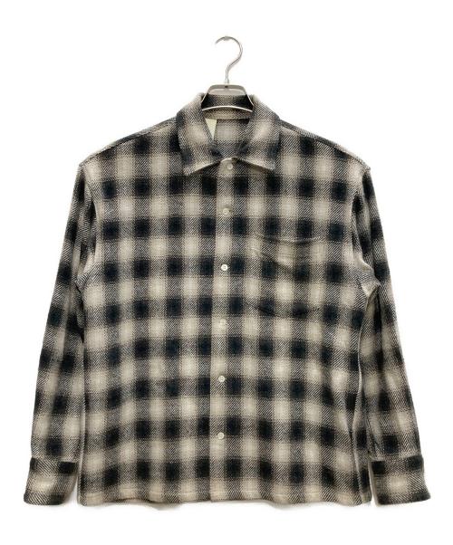 N.HOOLYWOOD（エヌ ハリウッド）N.HOOLYWOOD (エヌ ハリウッド) チェックシャツ ホワイト×ブラック サイズ:36の古着・服飾アイテム