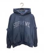 SUPREMEシュプリーム）の古着「Glitter Arc Hooded Sweatshirt」｜ネイビー