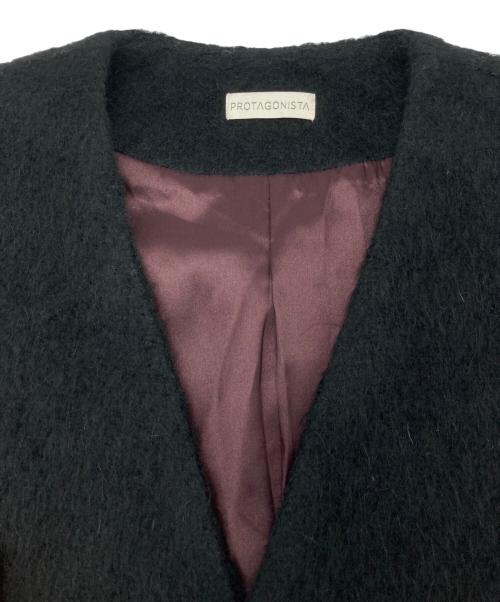 PROTAGONISTA（プロタゴニスタ）PROTAGONISTA (プロタゴニスタ) Plage (プラージュ) SHAGGY GILLET/シャギー ジレ ブラック サイズ:1の古着・服飾アイテム